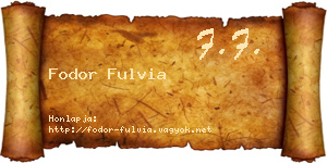 Fodor Fulvia névjegykártya